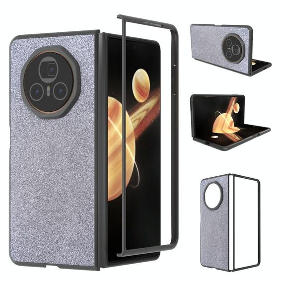 Custodia antiurto per telefono For Honor Magic V3 Glitter (Nero)