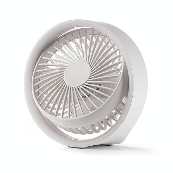 N601 Ventilatore da tavolo girevole a 180 gradi di tipo C con luce ambientale a LED (bianco)