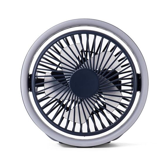 N601 Ventilatore da tavolo girevole a 180 gradi di tipo C con luce ambientale a LED (blu)