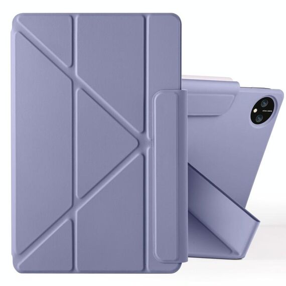 Per Huawei MatePad Pro 11 2024 / 2022 Custodia per tablet in pelle con fibbia fissa e deformazione magnetica (viola lavanda)