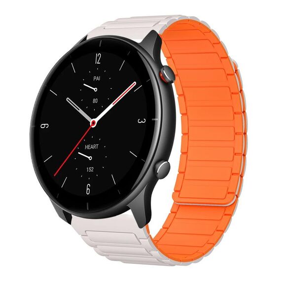 Per Amazfit Watch GTR 2e 22mm Cinturino per orologio magnetico in silicone a forma di I (Starlight+arancione)