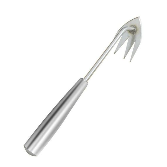 Strumento per la rimozione delle erbacce a doppio scopo a quattro denti, rastrello per erbacce da giardinaggio, strumento per lo sradicamento delle erbacce, lunghezza: 30 cm, punta con manico rimovibile