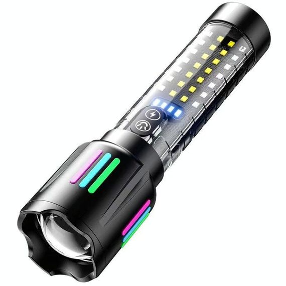 Torcia laser potente con zoom ricaricabile da esterno di tipo C (520)