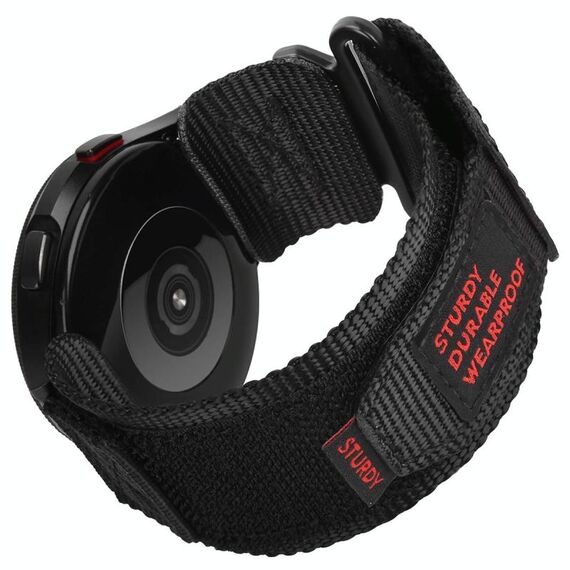 Cinturino per orologio con chiusura a strappo in tela di nylon da 20 mm (nero)
