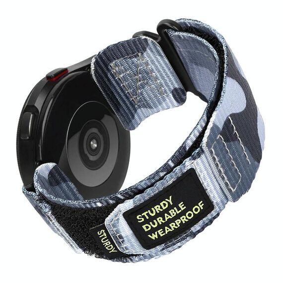 Cinturino per orologio con chiusura a strappo in tela di nylon da 20 mm (grigio mimetico)