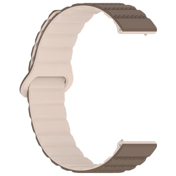 Cinturino per orologio magnetico in silicone con anello punteggiato da 18 mm (marrone albicocca)