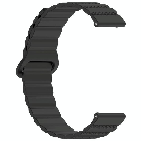 Cinturino per orologio magnetico in silicone con anello punteggiato da 20 mm (nero)