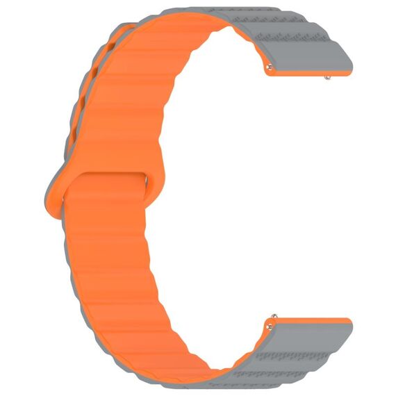 Cinturino per orologio magnetico in silicone con anello punteggiato da 20 mm (grigio arancione)