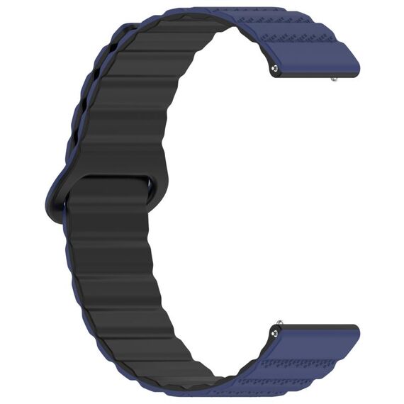 Cinturino per orologio magnetico in silicone con anello punteggiato da 20 mm (blu scuro nero)