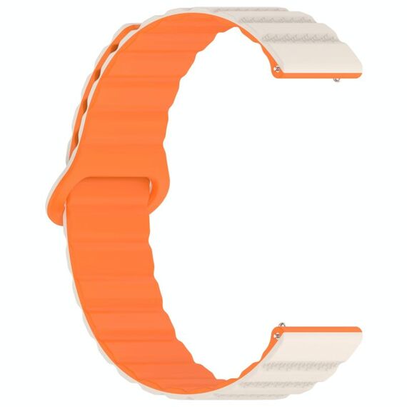 Cinturino per orologio magnetico in silicone con anello punteggiato da 20 mm (arancione chiaro)