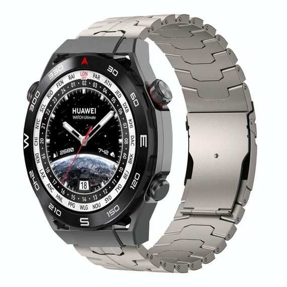 Per Huawei Watch Ultimate / Buds 22mm Double Lock Buckle Turtle Titanium Steel Watch Band (Titanio)