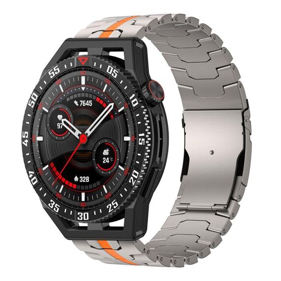 For Huawei Watch GT 3 SE 22mm Double Lock Buckle Turtle Titanium Steel Watch Band(Titanium Oange)