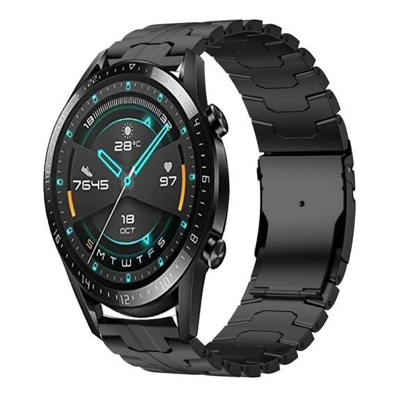 Per Huawei Watch GT 2 46mm / GT 2 Pro 22mm Double Lock Buckle Turtle Titanium Steel Watch Band (Nero)