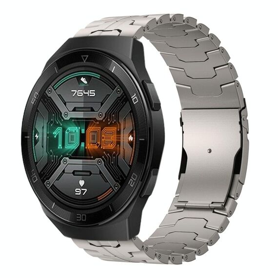 Per Huawei Watch GT / GT 2e 22mm Double Lock Buckle Turtle Titanium Steel Watch Band (Titanio)