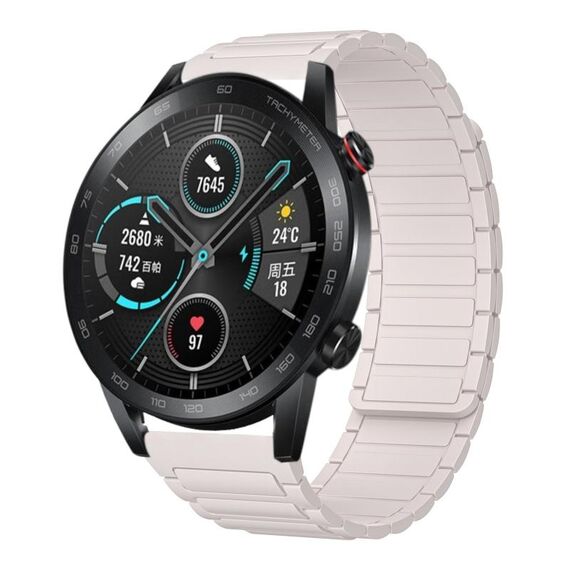For Honor Magic Watch 2 46mm 22mm I-shaped Magnetic Silicone Watch Band(Starlight)