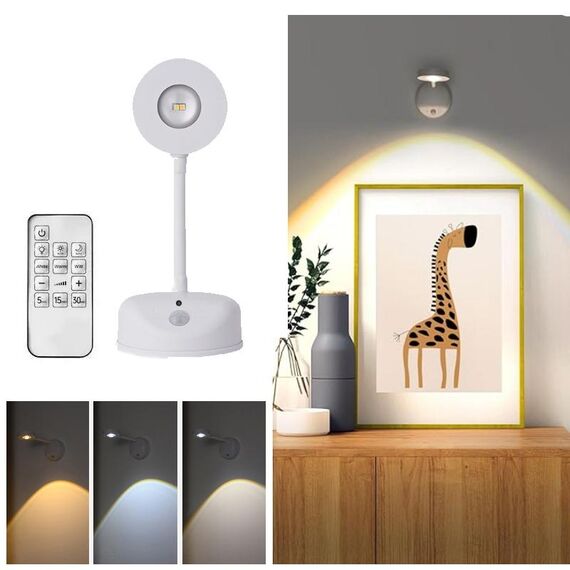 Faretto LED ricaricabile con sensore di movimento wireless con telecomando 2000mAH bianco