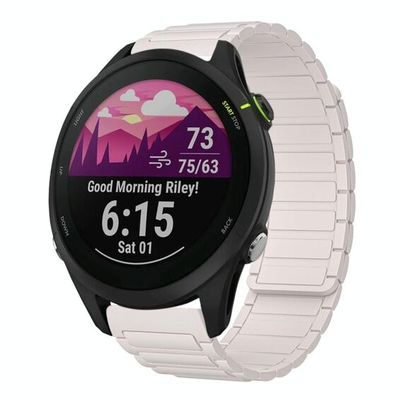 For Garmin Forerunner 255 22mm I-shaped Magnetic Silicone Watch Band(Starlight)