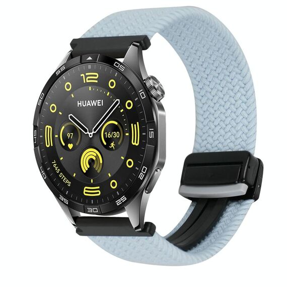 For Huawei Watch GT4 46mm 22mm Magnetic Buckle Braided Watch Band(Blue)
