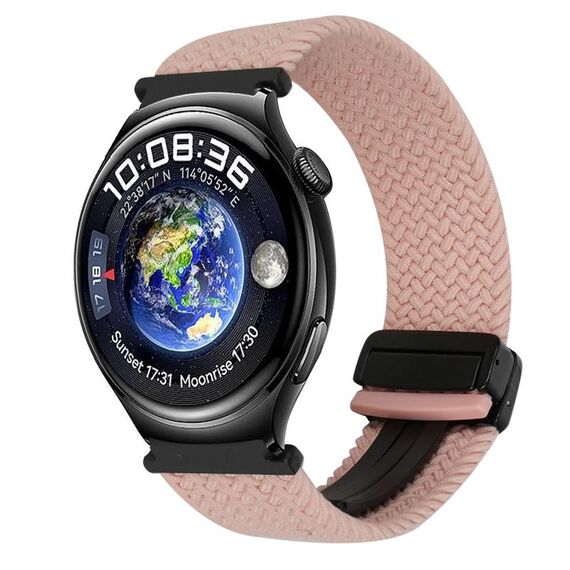 For Huawei Watch 4 22mm Magnetic Buckle Braided Watch Band(Starlight Pink)
