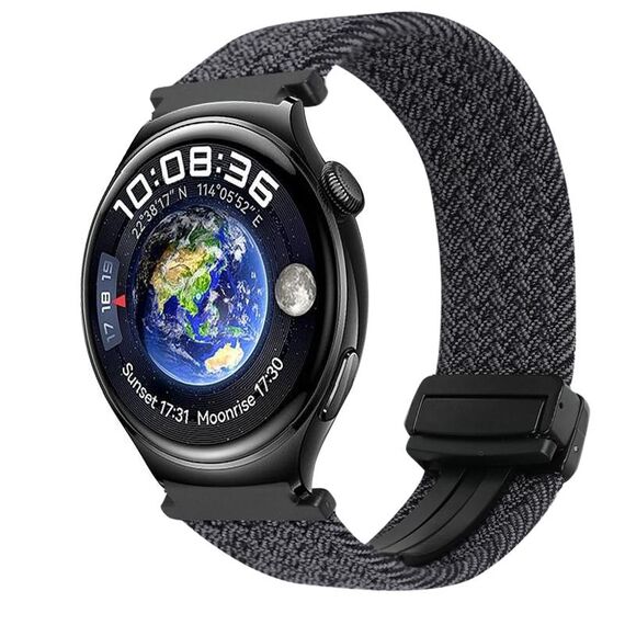 For Huawei Watch 4 22mm Magnetic Buckle Braided Watch Band(Wine Red)