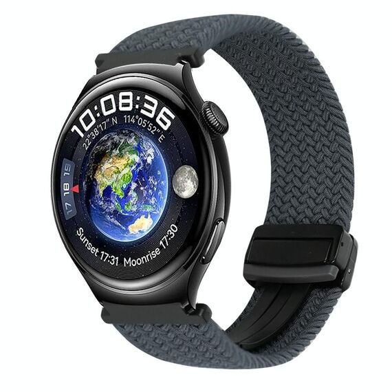 For Huawei Watch 4 22mm Magnetic Buckle Braided Watch Band(Space Gray)