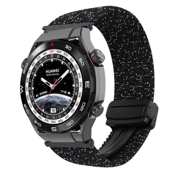For Huawei Watch Ultimate 22mm Magnetic Buckle Braided Watch Band(Stars Black)