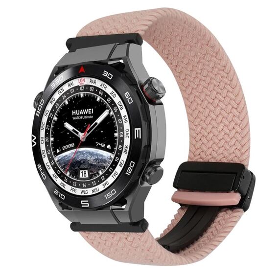 For Huawei Watch Ultimate 22mm Magnetic Buckle Braided Watch Band(Starlight Pink)