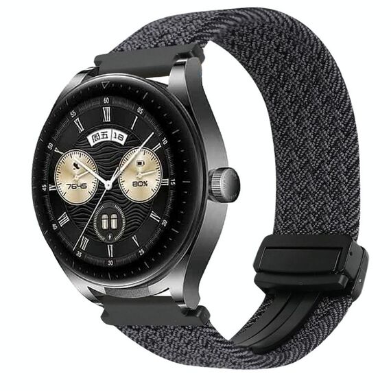 For Huawei Watch Buds 22mm Magnetic Buckle Braided Watch Band(Wine Red)