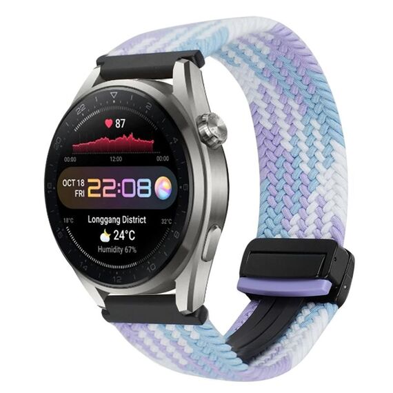 For Huawei Watch 3 Pro New 22mm Magnetic Buckle Braided Watch Band(Violet)