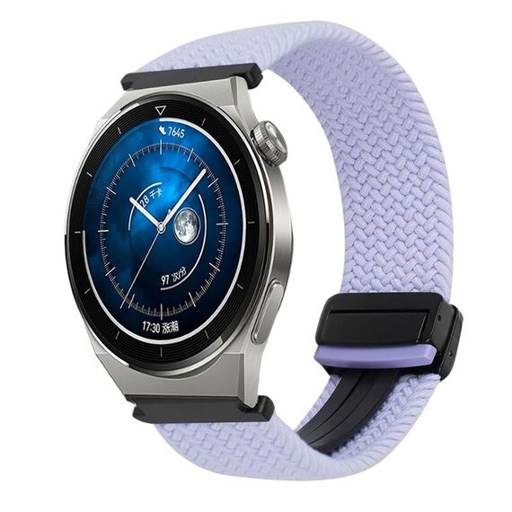For Huawei Watch GT3 Pro 46mm 22mm Magnetic Buckle Braided Watch Band(Purple)