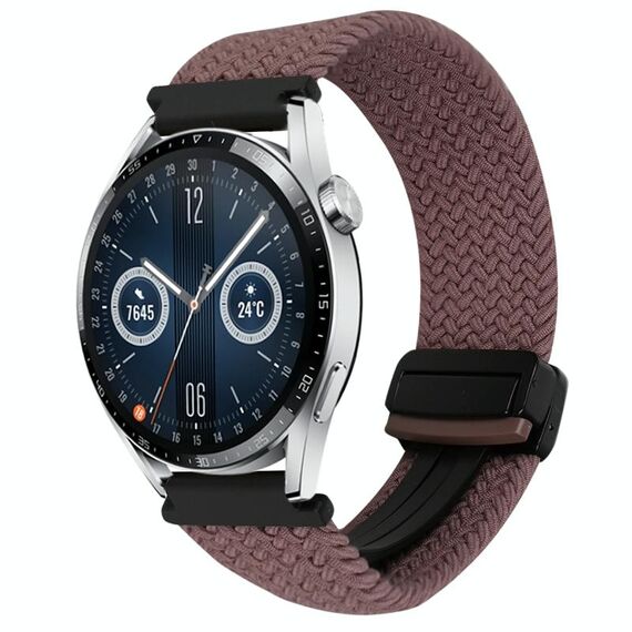 For Huawei Watch GT3 46mm 22mm Magnetic Buckle Braided Watch Band(Smoky Purple)