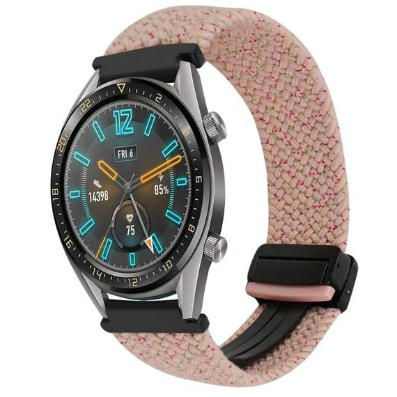 Per Huawei Watch GT 22 mm cinturino intrecciato con fibbia magnetica (rosa)