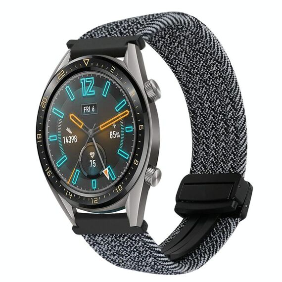 Per Huawei Watch GT 22mm Cinturino per orologio intrecciato con fibbia magnetica (nero grafite)