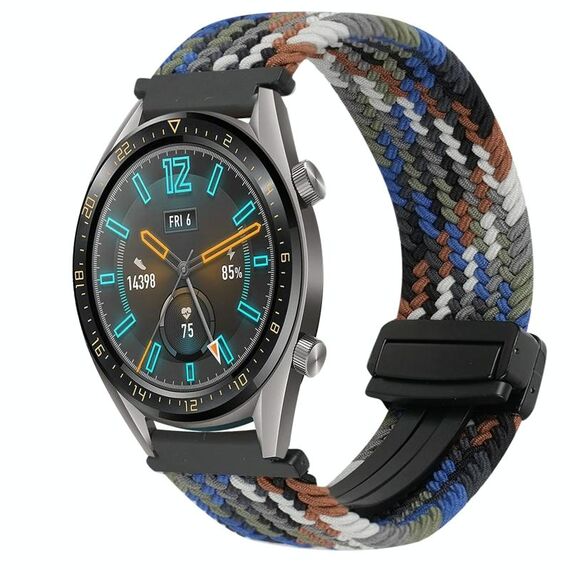 Per Huawei Watch GT 22mm Cinturino per orologio intrecciato con fibbia magnetica (denim colorato)