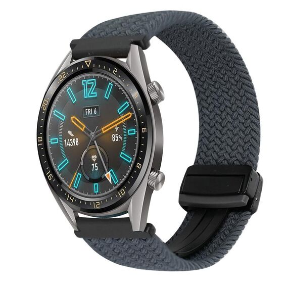 Per Huawei Watch GT 22mm Cinturino per orologio intrecciato con fibbia magnetica (grigio siderale)