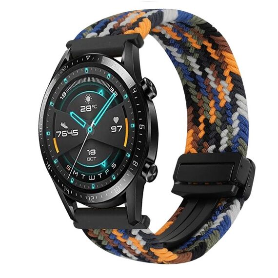 Per Huawei Watch GT2 46mm 22mm Cinturino per orologio intrecciato con fibbia magnetica (colore mimetico)