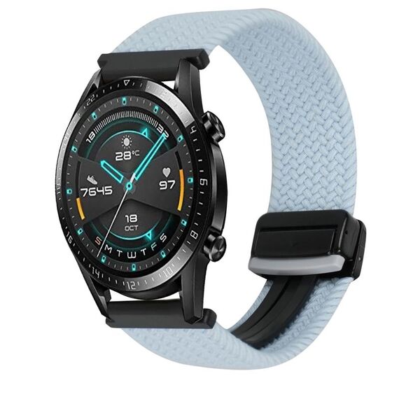 Per Huawei Watch GT2 46mm 22mm Cinturino per orologio intrecciato con fibbia magnetica (blu)