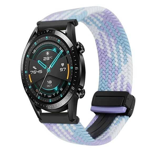 Per Huawei Watch GT2 46mm 22mm Cinturino per orologio intrecciato con fibbia magnetica (viola)