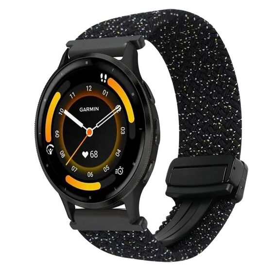 For Garmin Venu 3 22mm Magnetic Buckle Braided Watch Band(Stars Black)