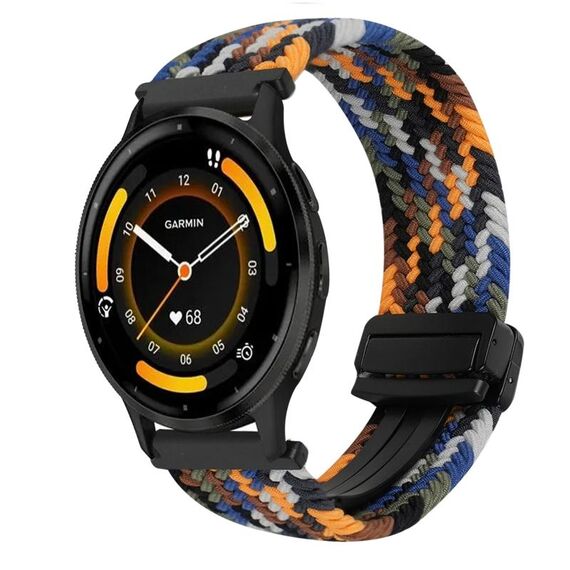 For Garmin Venu 3 22mm Magnetic Buckle Braided Watch Band(Camouflage Color)