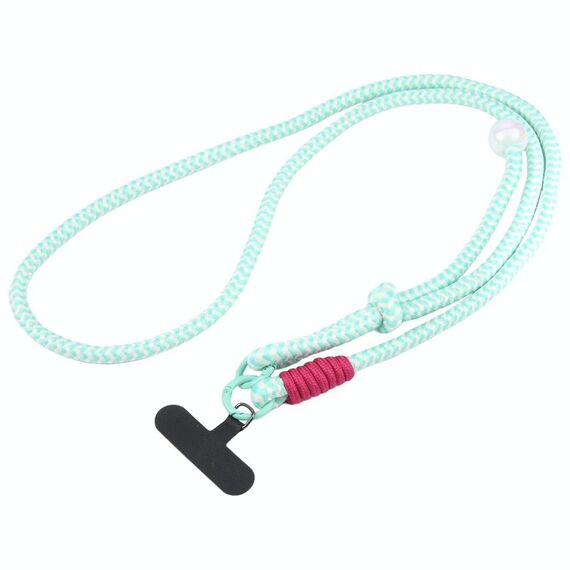 Cordino lungo in nylon con perline grandi anti-smarrimento per cellulare (verde menta)