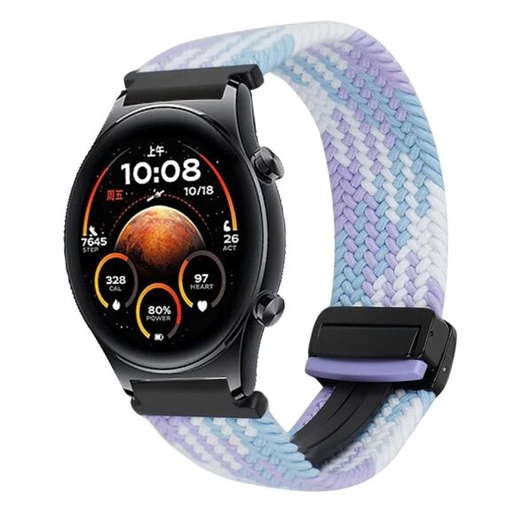 For Honor Watch GS 4 22mm Magnetic Buckle Braided Watch Band(Violet)