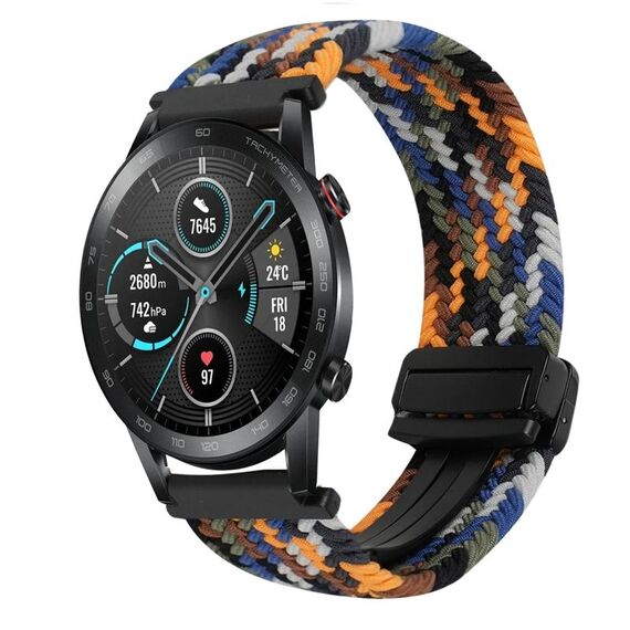 Per Honor Magic Watch 2 46mm 22mm Cinturino per orologio intrecciato con fibbia magnetica (mimetico colorato)