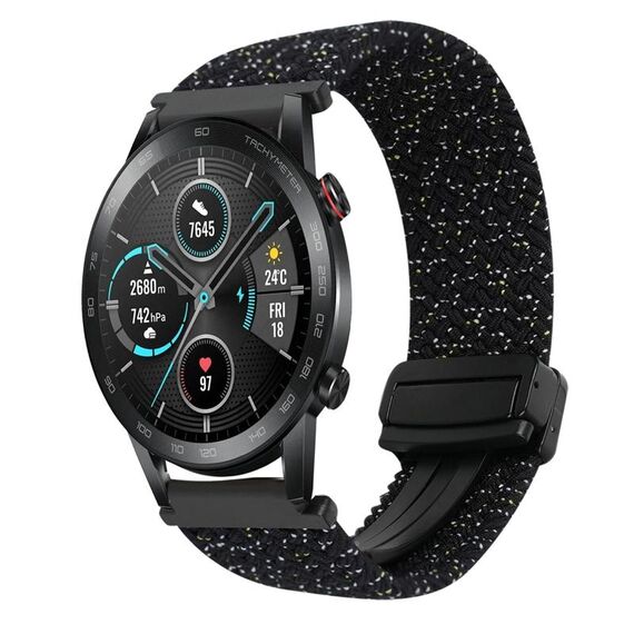 Per Honor Magic Watch cinturino intrecciato con fibbia magnetica da 22 mm (nero stelle)