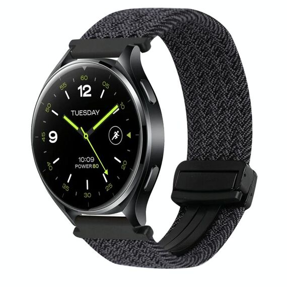 For Xiaomi Watch 2 22mm Magnetic Buckle Braided Watch Band(Black)