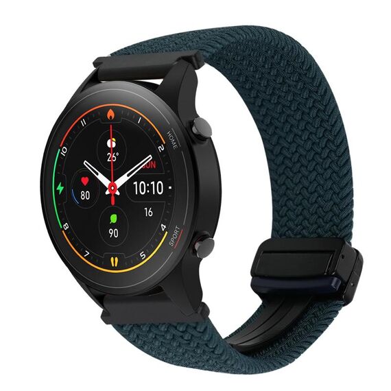 Per Xiaomi Watch S1 Pro 22mm Cinturino per orologio intrecciato con fibbia magnetica (verde foresta)