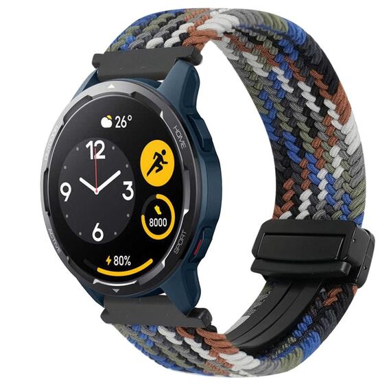 Per Xiaomi Watch S1 Active 22mm Cinturino per orologio intrecciato con fibbia magnetica (denim colorato)