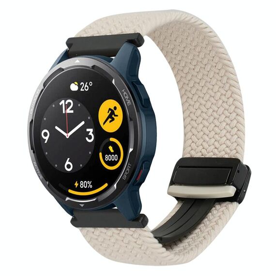 For Xiaomi Watch S1 Active 22mm Magnetic Buckle Braided Watch Band(Starlight Black)