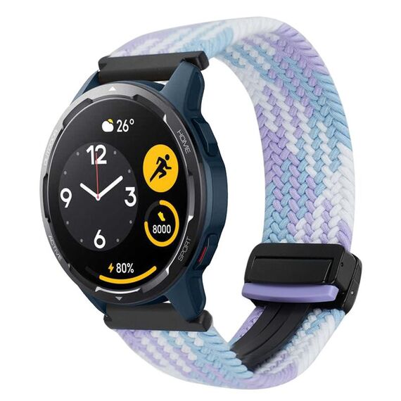 Per Xiaomi Watch S1 Active 22mm Cinturino per orologio intrecciato con fibbia magnetica (viola)