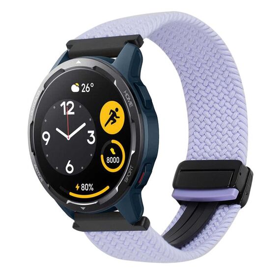 Per Xiaomi Watch S1 Active 22mm Cinturino per orologio intrecciato con fibbia magnetica (viola)